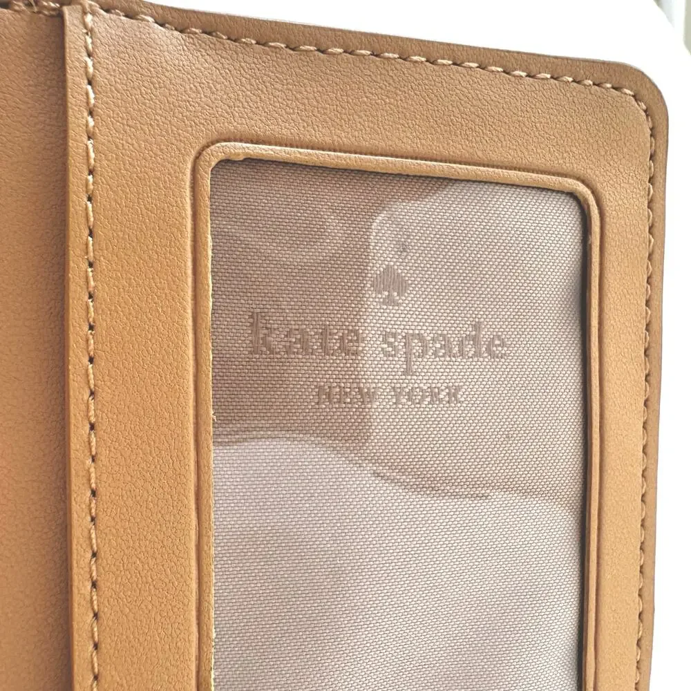 Kate Spade Carey Medium Quilted Folding Wallet with ID Window in Tiramisu Mousse